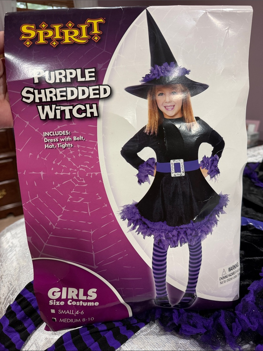 Spirit Black and Purple Shredded Witch Girls Costume